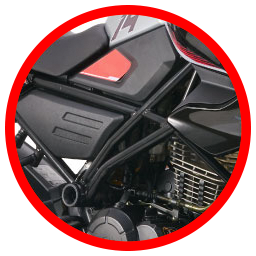 Chasis Trellis:  hace más liviana y fácil de controlar tu moto.
